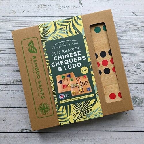 Bamboo Chinese Chequers & Ludo Set