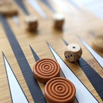 Jeu de backgammon et d'échecs en bambou 3