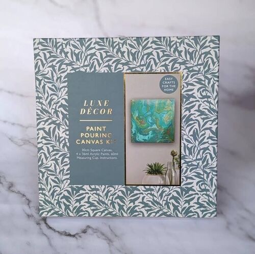 Luxe Decor Craft Kit - Paint Pouring Square Canvas