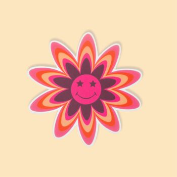 STICKER - Smiling Flower - Recyled PET material 1