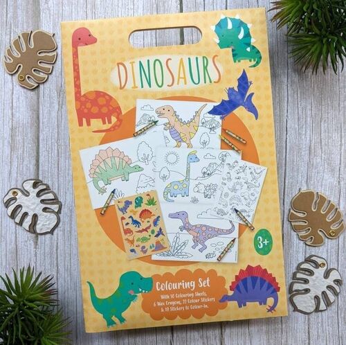 Dinosaurs A4 Colouring Set