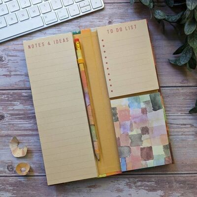 Tall Notepad & Pencil Set - Paul Klee - Yellow