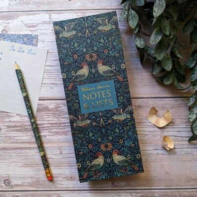 Tall Notepad & Pencil Set - William Morris - Birds