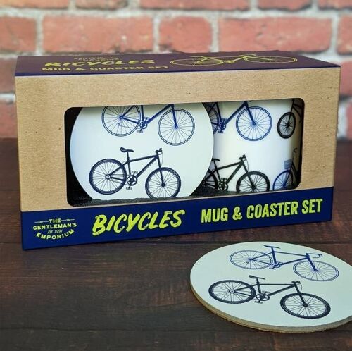 Gentlemen's Emporium Mug & Coaster - Bicycles