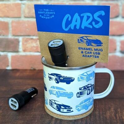 Gentlemen's Emporium Enamel Mug & Car USB - Cars