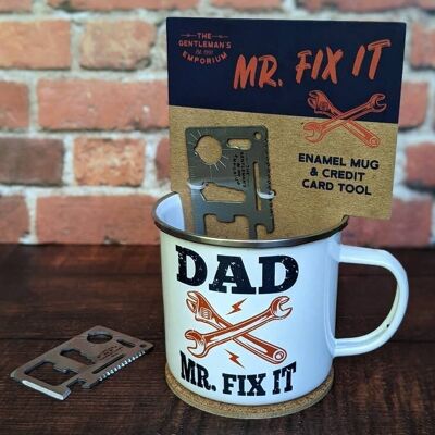 Gentlemen's Emporium Enamel Mug & Card Tool - Dad Mr. Fix It