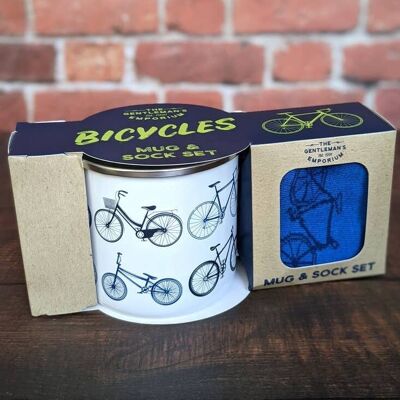 Gentlemen's Emporium Enamel Mug & Socks - Bicycles
