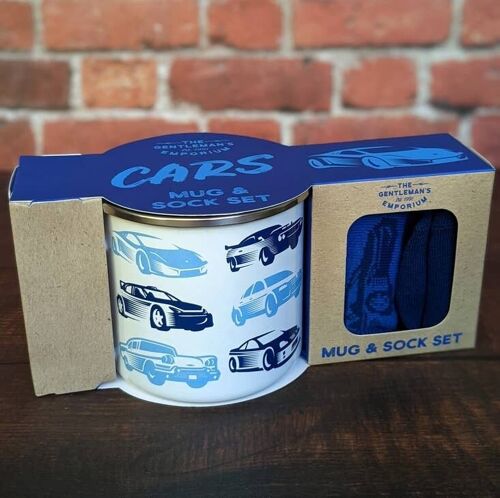 Gentlemen's Emporium Enamel Mug & Socks - Cars