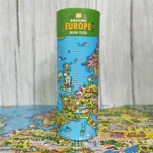 250 Piece Jigsaw in a Tube - Amazing Europe