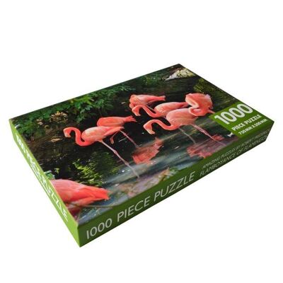 1000 Piece Jigsaw - Flamboyance of Flamingos