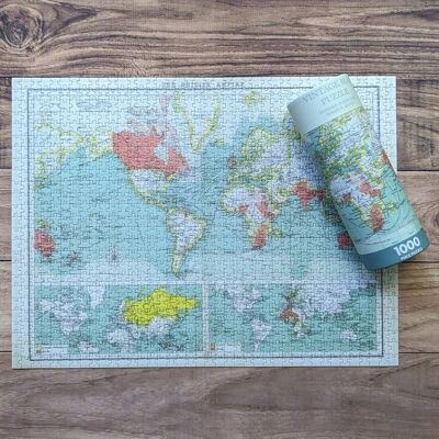 1000 Piece Jigsaw in a Tube - Vintage World Map