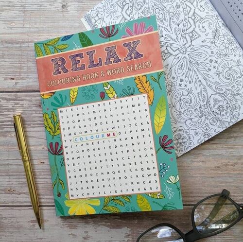 Grown Up Colouring & Word Search - Relax Book
