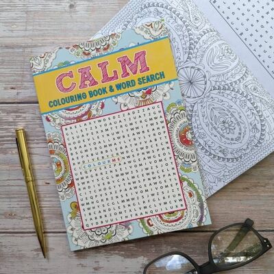 Grown Up Colouring & Word Search - Calm Book