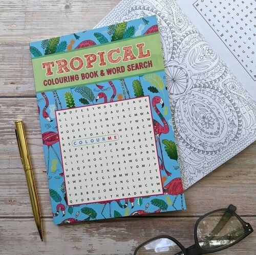 Grown Up Colouring & Word Search - Tropical Book