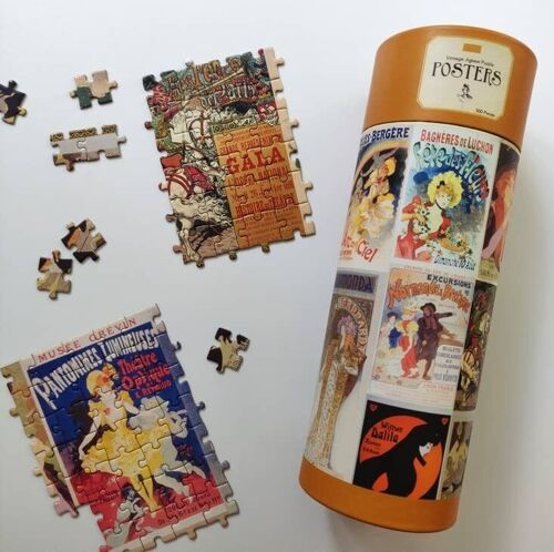 500 Piece Jigsaw in a Tube - Vintage French Posters