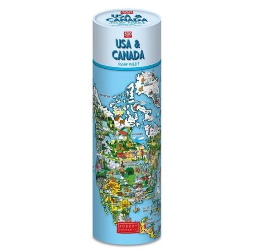 500 Piece Jigsaw in a Tube - USA & Canada