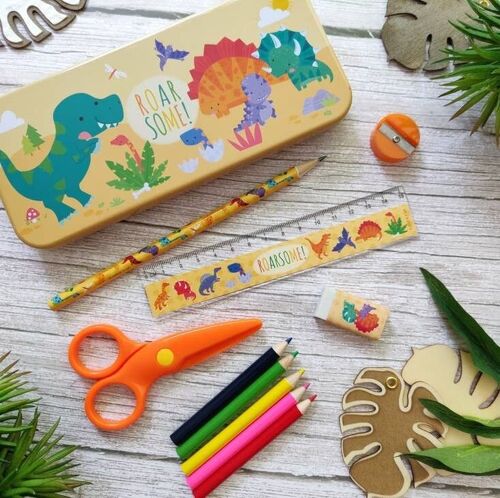 Dinosaur Stationery Tin Set