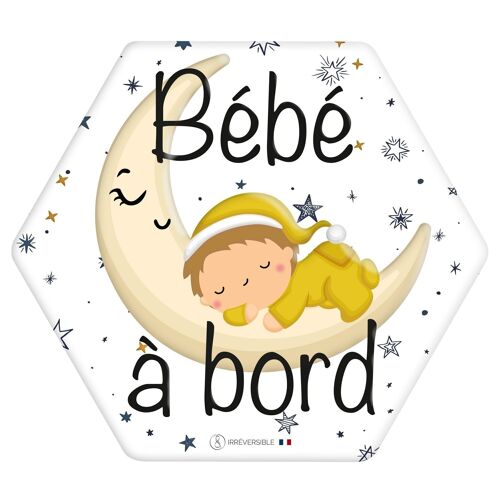 Adhésif Bébé à Bord Made in France - Clair de lune