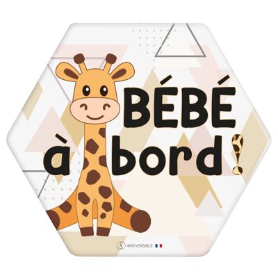 Baby on Board-Kleber, hergestellt in Frankreich – Giraffe – NEU