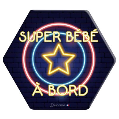 Baby on Board Sticker Made in France - Captain America neon - NEW