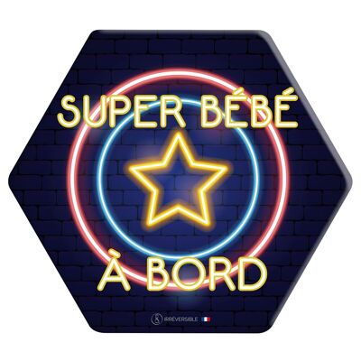 Baby on Board Aufkleber Made in France – Captain America neon – NEU