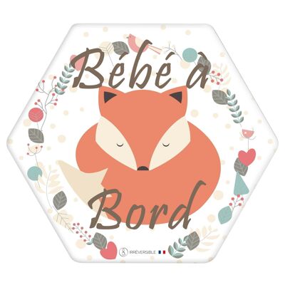 Baby on Board-Kleber, hergestellt in Frankreich – Fox – NEU