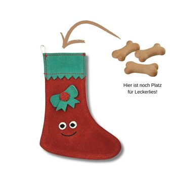 Chaussette de Père Noël en cuir pour chiens et chats 2