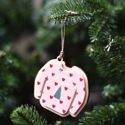 Christmas Ornament Pink Sweater