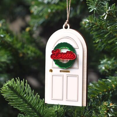 White Door Christmas Ornament