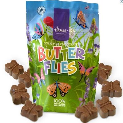 Hames Schmetterlinge in Form von Vollmilchschokolade