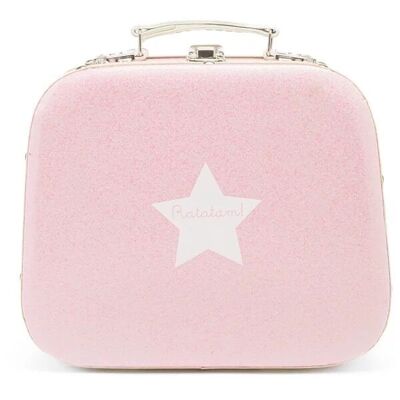 The 25 cm glitter suitcase - Pink