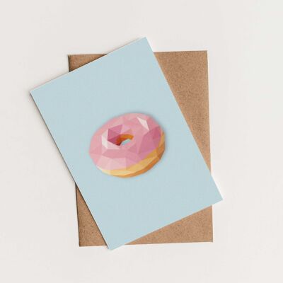 Tarjeta Donuts Low Poly Art