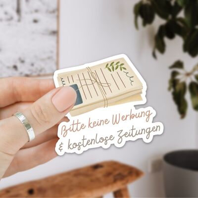 Briefkastensticker Keine Werbung Aufkleber - wasserfester Briefkastensticker Reklame