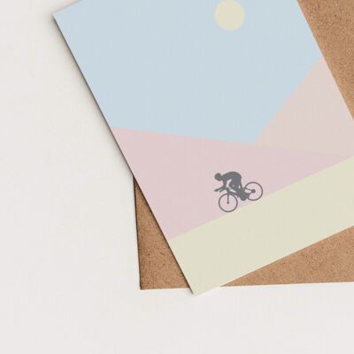 Biglietto trittico scandinavo per bici dal design minimalista in colori pastello