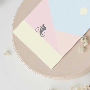 Carte Triptyque Scandinave Vélo Design Minimaliste Couleurs Pastel 4