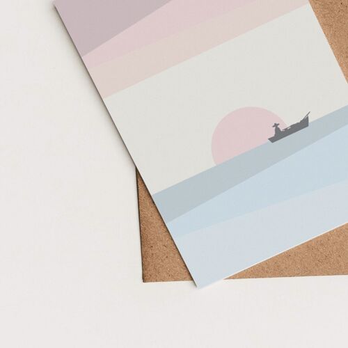 Scandinavian Triptych Card Minimalist Pastel Colors Design