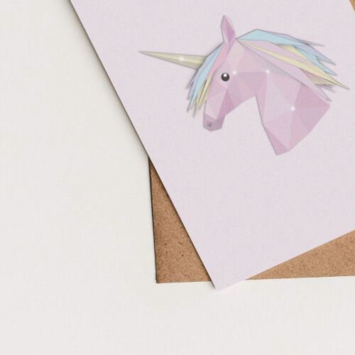Unicorn Low Poly Art Card