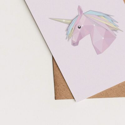 Carte d'art Licorne Low Poly