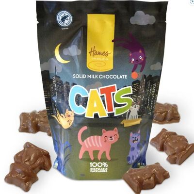 Hames-Katzen in Form von Vollmilchschokolade