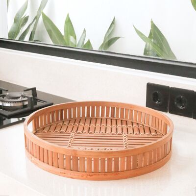 Tray made of bamboo decorative tray serving tray round Ø 40 cm SENAYAN