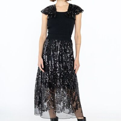 Mid-length sequin skirt - J22108