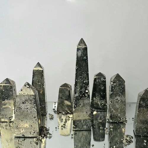 Peruvian Pyrite Crystal Obelisks / Towers