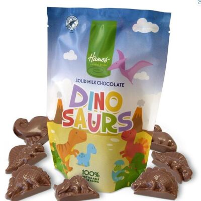 Hames-Dinosaurier in Form von Vollmilchschokolade