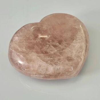 Bol coeur en cristal de quartz rose - Bol rose  5 2