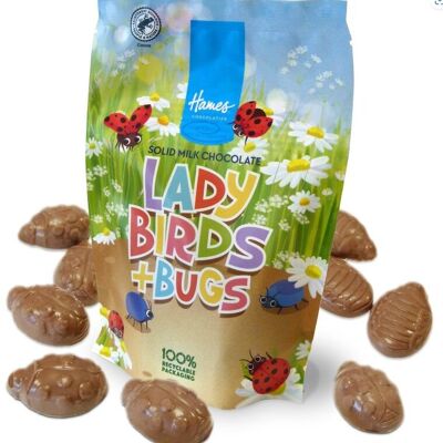 Hames Solid Milk Chocolate Shaped Ladybirds & Bugs