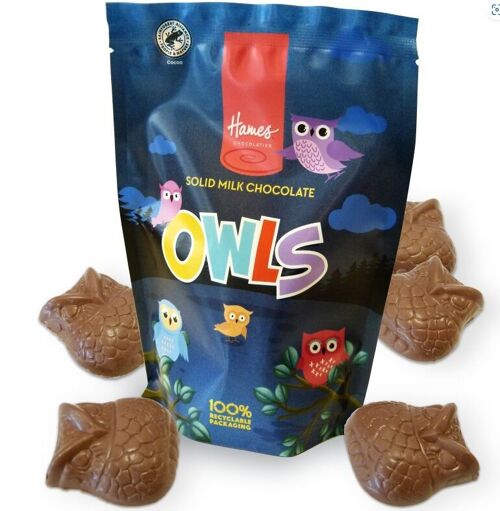 Hames Solid Milk Chocolate Shaped Owls