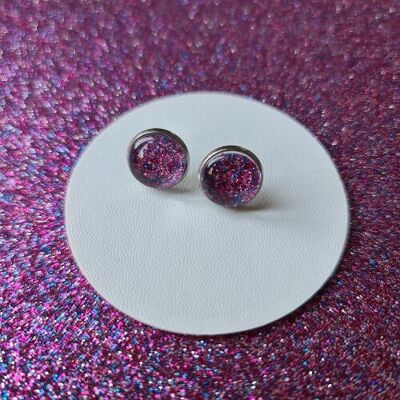 Handmade Sparkly Purple Stud Earrings