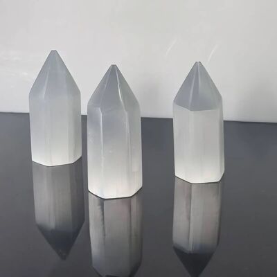 Selenite Crystal Tower Point - Selenite tower point