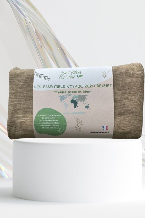 Trousse et ses accessoires pour voyageurs zéro déchet - Made in France 🇫🇷