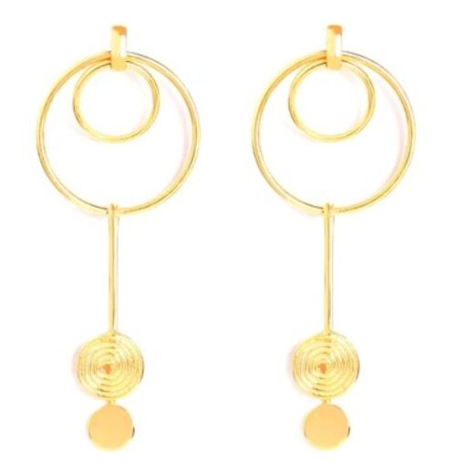 Boucles d'oreilles pendantes "Golden Pendulum"
